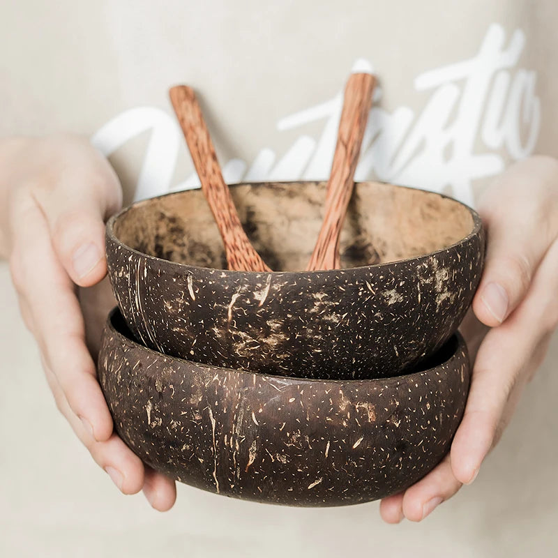 Natural Coconut Bowl Decoration Fruit Salad Noodle Rice Bowl Fruit Bowl