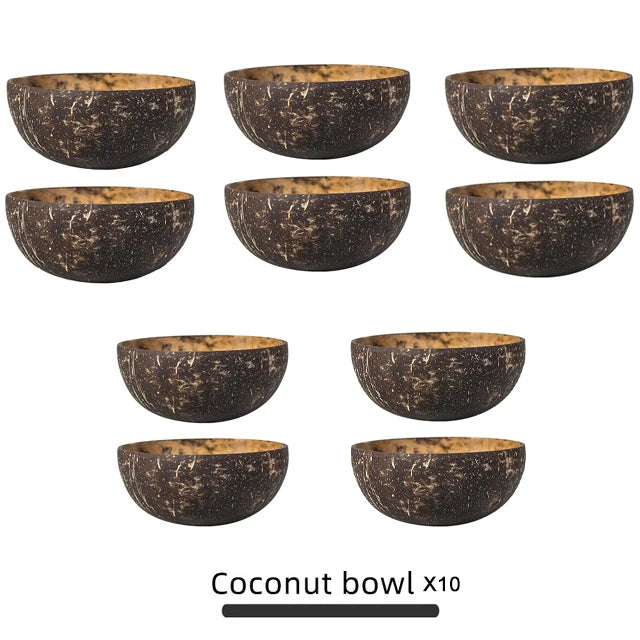 Natural Coconut Bowl Decoration Fruit Salad Noodle Rice Bowl Fruit Bowl