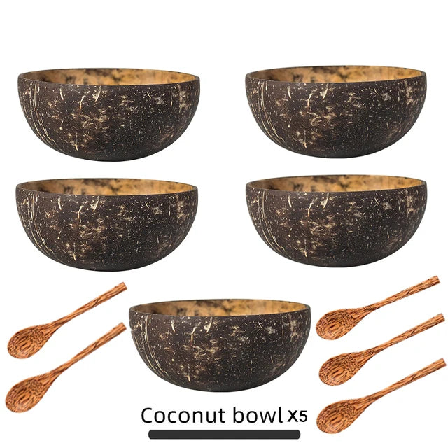 Natural Coconut Bowl Decoration Fruit Salad Noodle Rice Bowl Fruit Bowl