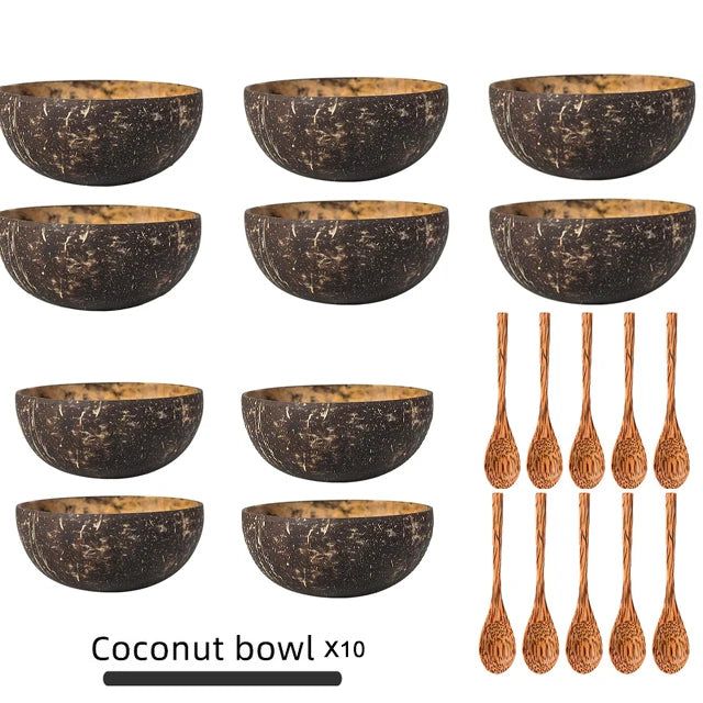 Natural Coconut Bowl Decoration Fruit Salad Noodle Rice Bowl Fruit Bowl