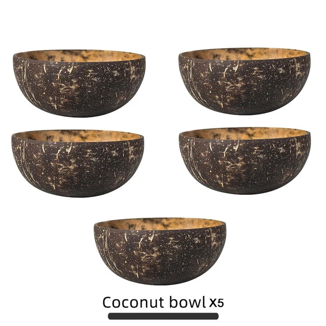 Natural Coconut Bowl Decoration Fruit Salad Noodle Rice Bowl Fruit Bowl