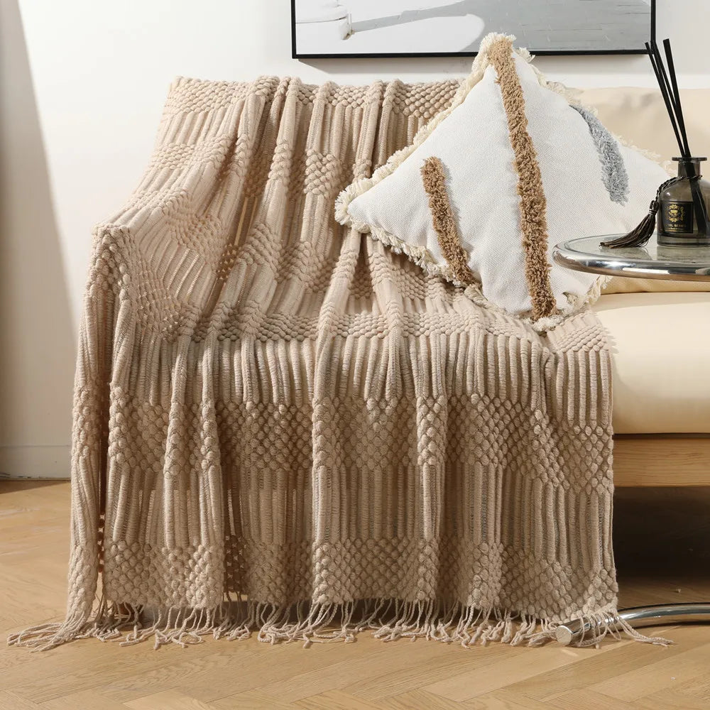 Decorative Blanket for Sofa Bed Throw Chunky Knit Throw Blankets