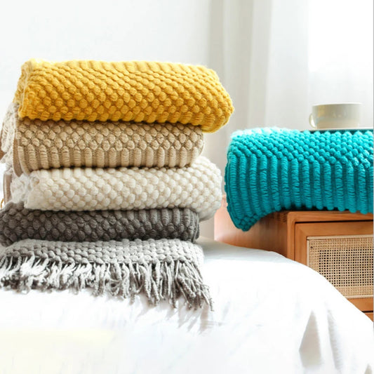 Decorative Blanket for Sofa Bed Throw Chunky Knit Throw Blankets