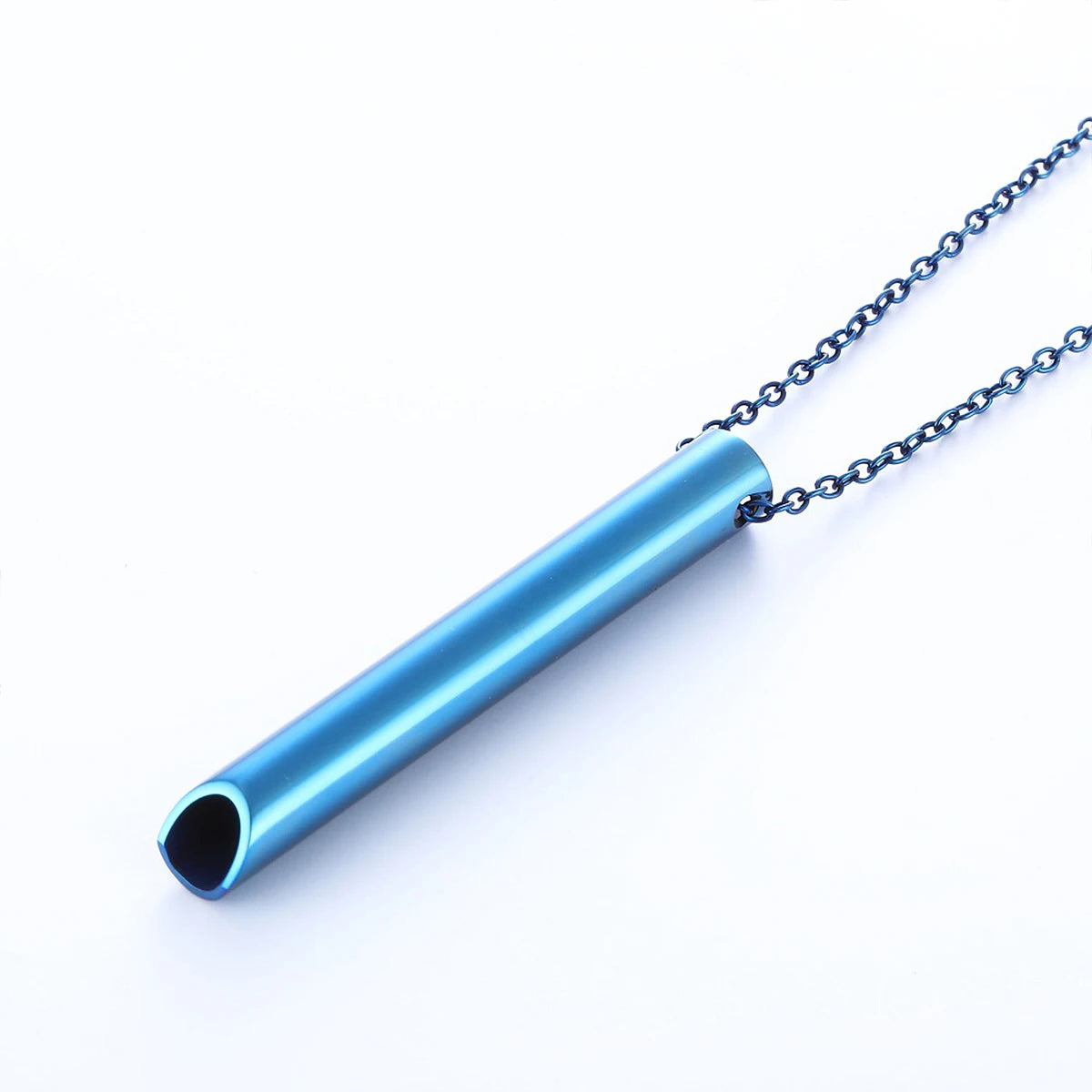 528 Hz Meditation Whistle Mindfulness Pendant Stainless Steel Vacuum Necklace